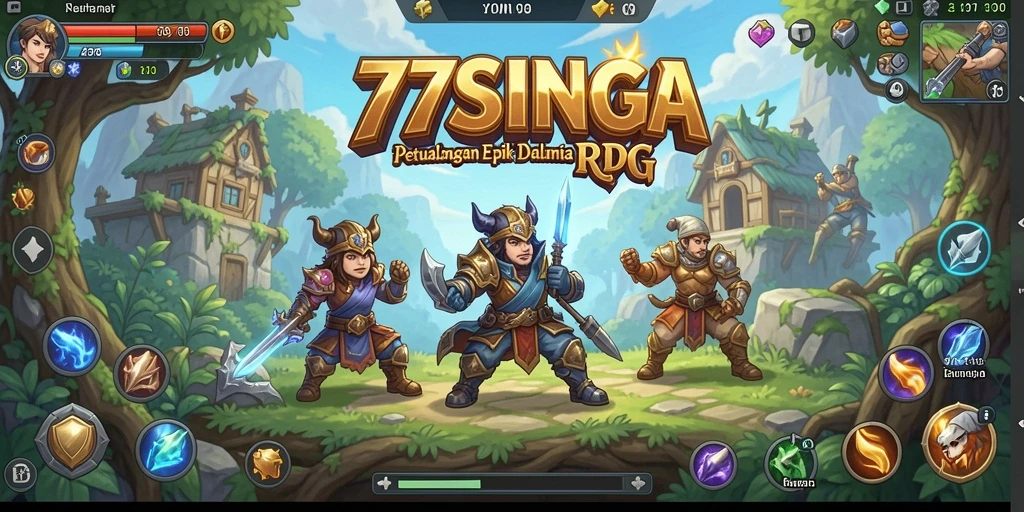 Tangkapan layar dari gameplay seru 77SINGA saat bertempur.