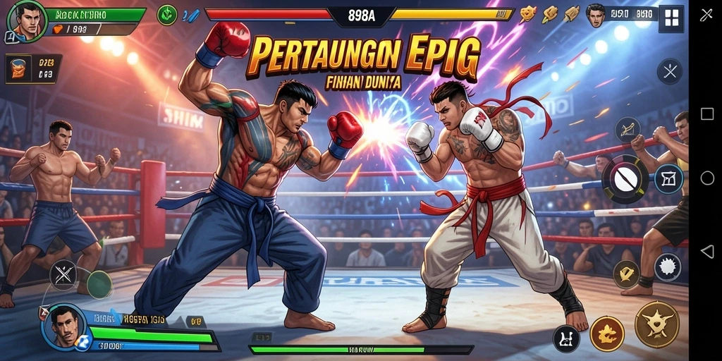 Gameplay seru dengan aksi pertarungan yang intens dalam 898A.