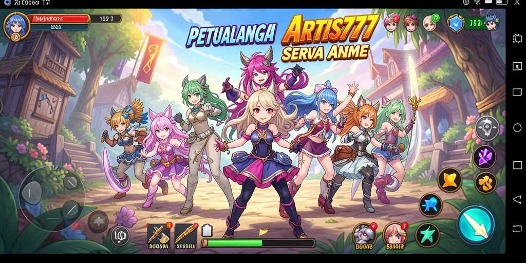 Tampilan gameplay menakjubkan dengan karakter Anime yang dinamis.