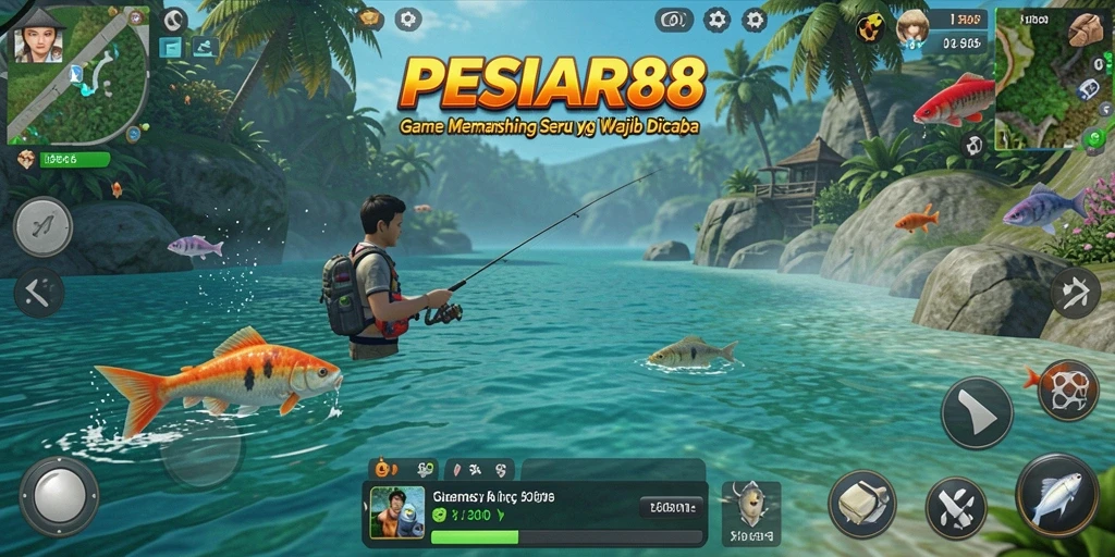 Menampilkan gameplay memancing yang seru dan realistis di PESIAR88.