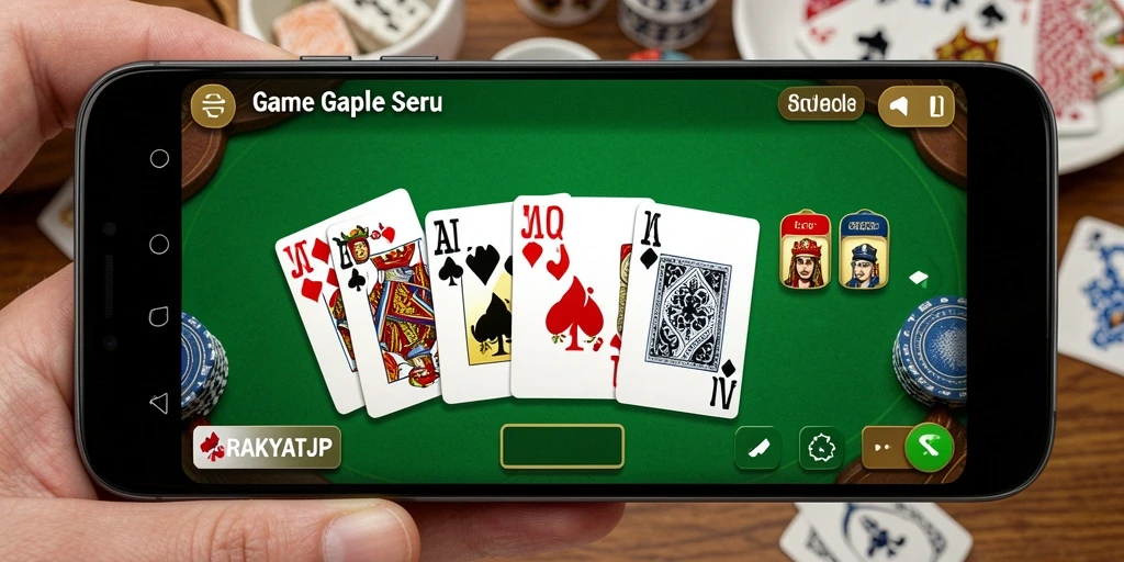 Tampilan gameplay seru dalam RAKYATJP saat bermain Gaple.
