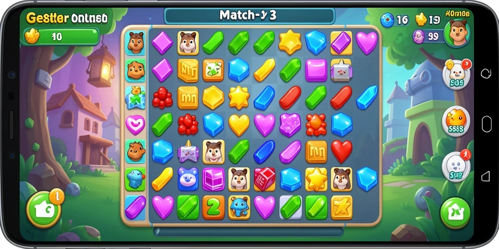 Tampilan screenshot dari <strong>X88</strong> yang menunjukkan aksi gameplay Match-3 yang seru.